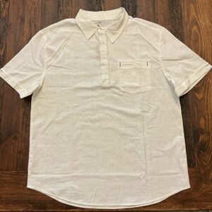 Men's Casual White Button Down Shirt